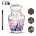 thumbnail image 2 of JAGASY Peacock Small Urn for Ashes Adult Male, Pink Urns for Human Ashes keepsake, Cherry Blossom Tree & Pink Flowers Decorative Urns for Siblings, Tiny Cremation Urn for Brother & Sister, (3 Inch), 2 of 7