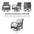 thumbnail image 6 of Kinger Home  Novi Rattan 5-Piece Outdoor Patio Furniture Set - 52-Inch Grey/Grey, 6 of 6