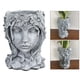 thumbnail image 4 of Maceta de resina con forma de cara, escultura de cactus, macetas suculentas para interior gris, 4 of 9