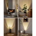thumbnail image 3 of 2 Pack Up Lights Indoor Floor Can Light Uplighting Indoor Spotlight with 3000K GU10 Bulb Accent Lighting Floor Uplighting for Home Plant Picture, UL Listed 5.9 FT Plug Cord & Foot Switch, Black, 3 of 6