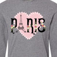 thumbnail image 4 of Inktastic Paris Pink Heart Eiffel Tower with Flowers Long Sleeve T-Shirt, 4 of 5