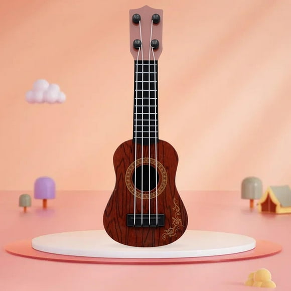 Ukelele de simulación Hugo Juguetes educativos mini instrumentos musicales color marrón