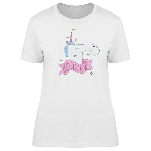 Adorable Unicorn Doodle T-Shirt Women -Image by Shutterstock, Female Medium