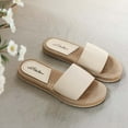 thumbnail image 6 of VerPetridure Sandals for Women Casual Summer Summer Ladies Imitation Straw Slippers Fashion Flat Beach Flip Flops Shoes, 6 of 8