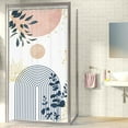 thumbnail image 2 of Small Stall Rv Narrow Half Shower Curtain for Bathroom Decor 36Wx72H Pink Blue Boho Modern Single Stand Up Minimalist Art Printed Fabric Polyester Waterproof 7 Pack Plastic Hook, 2 of 5