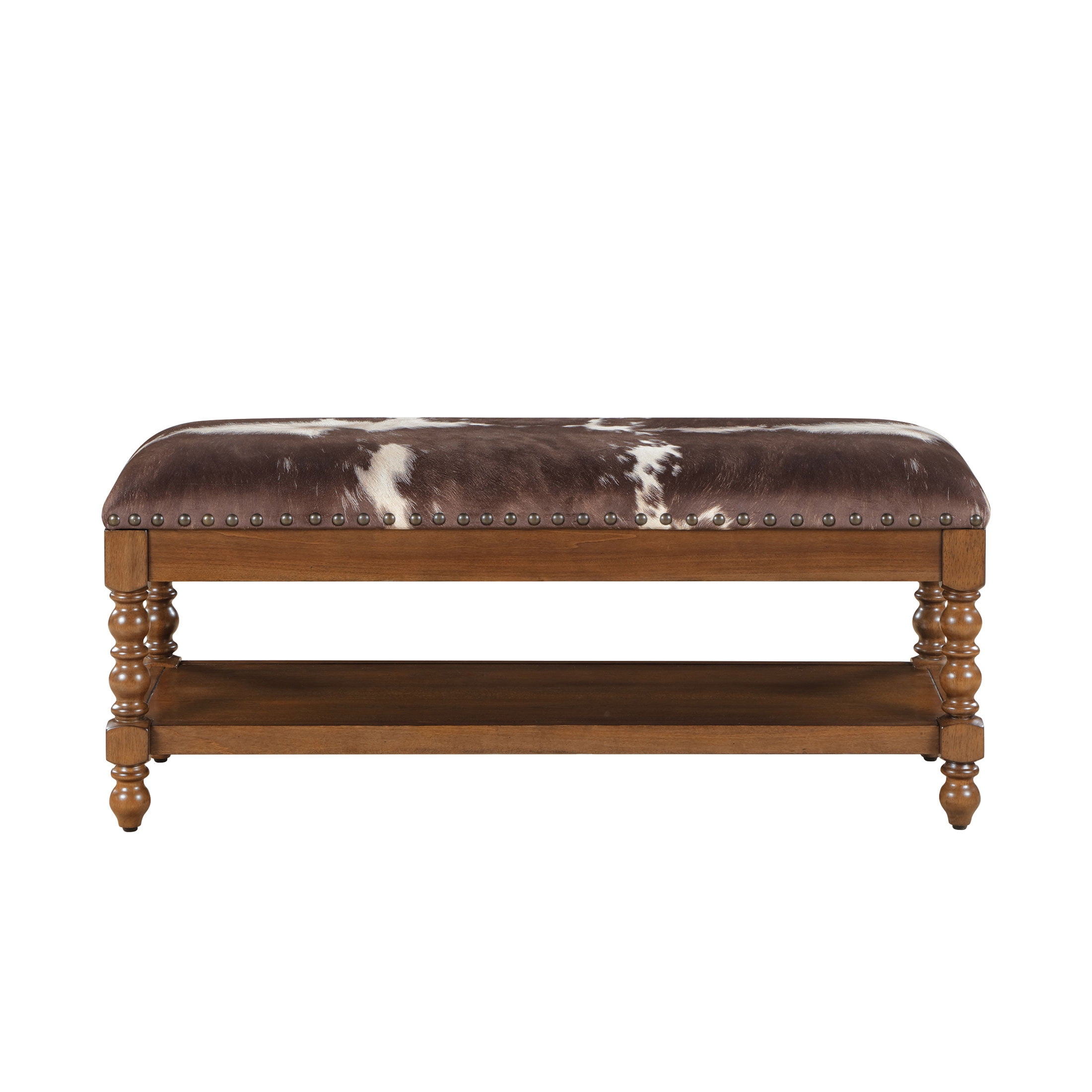 The Pioneer Woman Harper Bench, Faux Cowhide Fabric