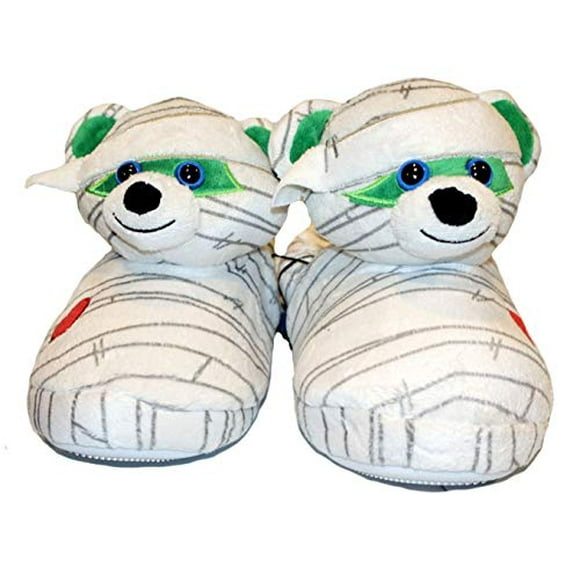Kids Cute Build A Bear Build-A-Bear Slip-On Slippers (XX-Large 5-6, Mummy Bear White)