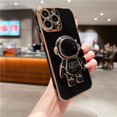 thumbnail image 1 of Bonita funda de teléfono con soporte de pie de astronauta para iPhone 14, 13 Pro, 11 Pro, X, XS, XR, Xs, Max, 12 Mini, funda con soporte chapado suave en 6S, 7, 8 Plus Fivean unisex, 1 of 2