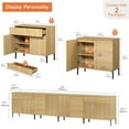 thumbnail image 4 of 126" Modern Reeded 8-Door Sideboard with Drawers, 4-In-1 Wooden Credenza Storage Cabinet for Kitchen, Dining Room, 4 of 6