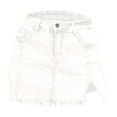thumbnail image 5 of Ukumplol Jean Skorts for Woman Plus Size Jean Skirt with Shorts Skorts Bloomy Skorts Woman High Waisted Casual Stretchy Denim Skirt Side Split Skirts Jean Skirt for Women White L, 5 of 5