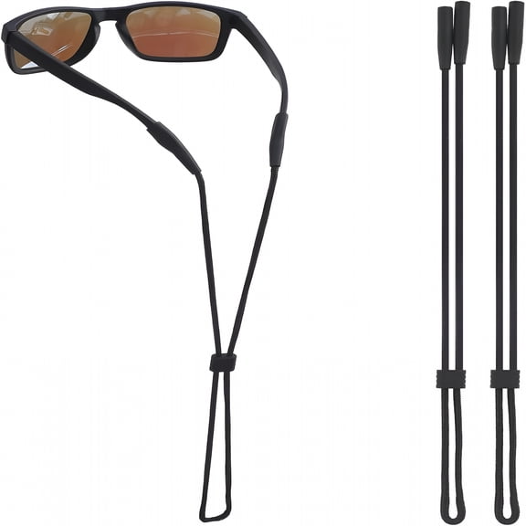 HBMYN Eye Glasses Holder Strap - Sunglasses Straps Cords for Men Women Kids - Eyeglass Holders Around Neck - Eyewear String Lanyard Retainer - 2 Pcs(Black)