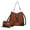 CB Cognac/Black, variant on Callise Vegan Leather Women's Bucket Bag & Wristlet Wallet 2-Piece Set by Mia K. - Black Wine