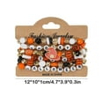 thumbnail image 3 of Konghyp Halloween Beaded Bracelets Set, Gothic Layered Stackable Bracelets with Pumpkin, Ghost & Web Design, Stretchable Jewelry for Halloween Party Accessories, 3 of 6