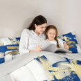 thumbnail image 4 of Homewish Navy Abstract Stripes Twin Comforter Sets,Geometric Artwork Bedding Set,Light Gray Reversible,2pcs,1 Comforter and 1 Pillowcase, 4 of 7