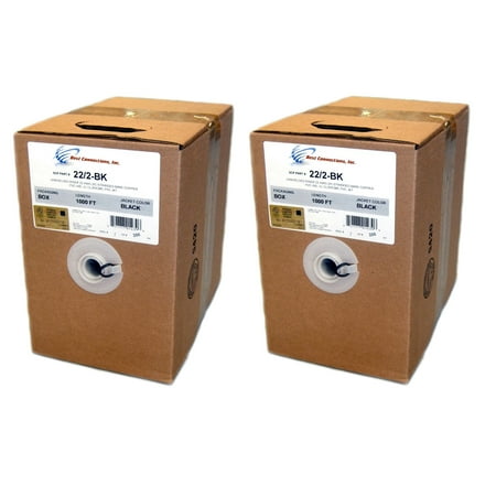 22 ga 2 Conductor Stranded Copper Alarm Wire UL 2 Boxes 1000' Each 2000FT (Best Black Box Red Wine)