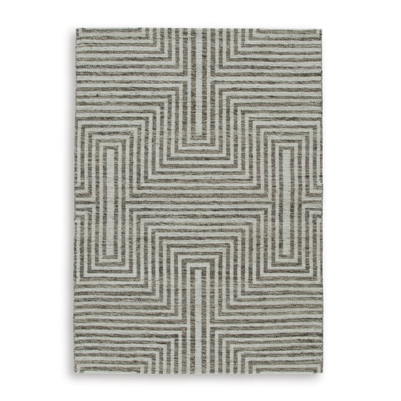 Signature Design by Ashley Jossen 5' x 7' Area Rug, Ivory Gray Geometric