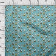 thumbnail image 3 of oneOone Cotton Cambric Turquoise Blue Fabric Circus Craft Projects Decor Fabric Printed By The Yard 56 Inch Wide, 3 of 5