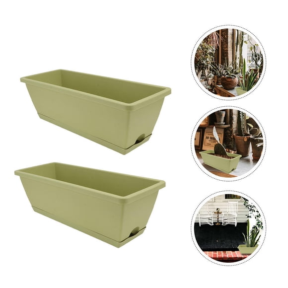 FOMIYES 2Ud Maceta Rectangular Para Plantar Vegetales Con Anti Deformación Y Drenaje