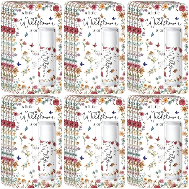 Bálsamo labial Sacubee a Little Wildflower Baby Shower, paquete de 30