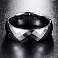 thumbnail image 4 of Men's 8mm Wedding Band Multi-Faceted High Polished Domed Tungsten Carbide Ring Size 7-12, 4 of 5