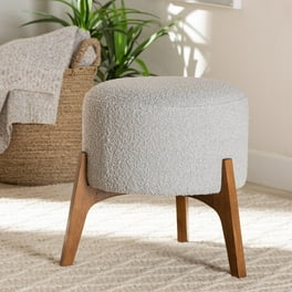 Baxton Studio Elkie Japandi Cream Boucle Fabric and Walnut