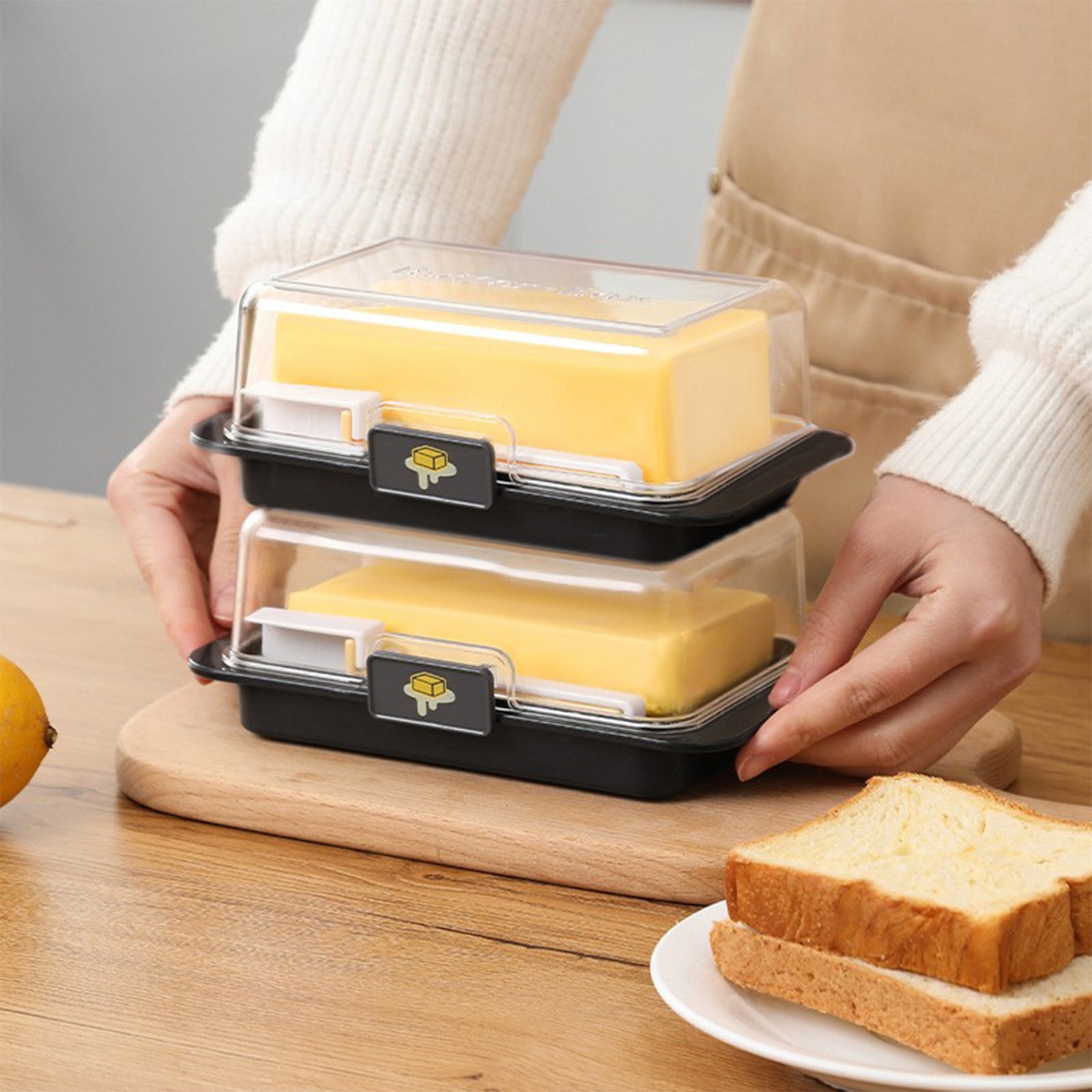 Tunhigl Storage Box Cutting Dividing Organizer Cheese Slices Divider Carton
