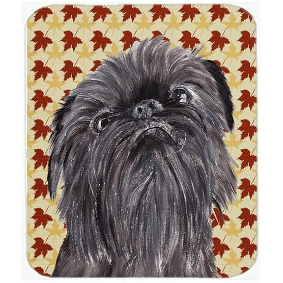 7.75 x 9.25 In. Brussels Griffon Fall Leaves Mouse Pad, Hot Pad or Trivet