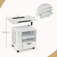 thumbnail image 3 of Gymax Table de Chevet Pivotante pour Ordinateur Portable avec Station de Charge et Lumières LED, 3 of 10