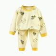 thumbnail image 3 of HCNTES Kids Toddler Boy Long Sleeve Shirt & Straight Leg Pants Set Spring Fall Winter Warm Loungewear Outfits Set Pajamas Sleepwear Pjs for Baby(A01-Light Yellow,6-7 Years), 3 of 3