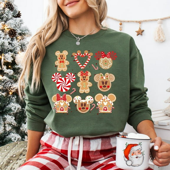 Disney Vintage Disney Gingerbread Holiday Sweatshirt, Mickey Minnie Holiday Sweater, Holiday Party, Disney Very Merry Holiday Sweatshirt, S-5XL Sweatshirt