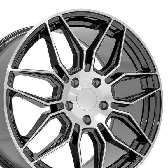 OE Wheels CV03C 19 Inch Rim Fits Corvette C8 Z06 Style 5x120.65 19x10 Gloss Gunmetal Machined - Hollander 95580 (1)