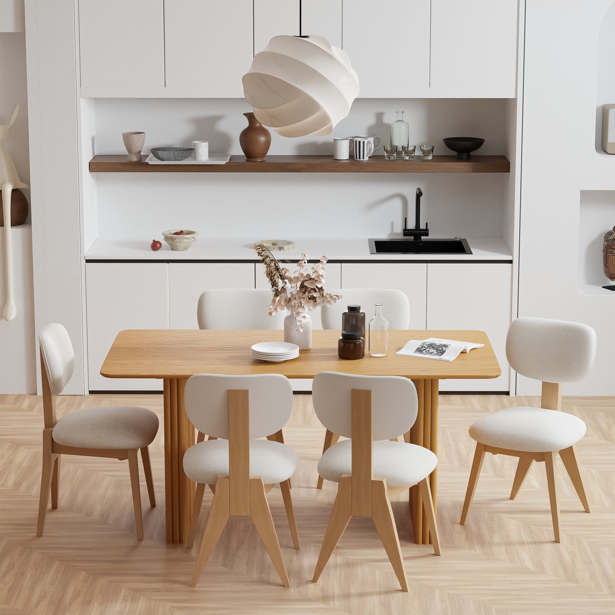 NeuType 33.5" Durable Dining Table, Oak