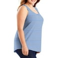 thumbnail image 2 of Felirenzacia Long Striped Tank Tops For Big and Tall Women Print Tank-Neck Basic Casual Flowy Summer Sleeveless T-Shirt Basic Tank Tops For Plus Size Women,Blue,XL, 2 of 6