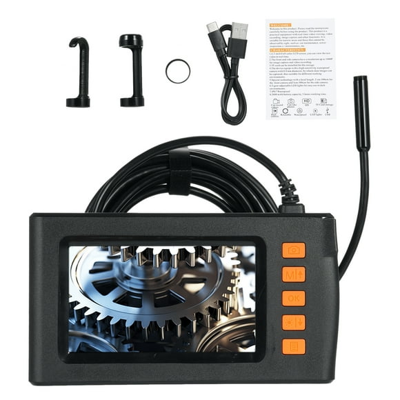 Mistaha Dual Lens Endoscope Inspection Camera with 4.3" LCD Screen, 1080P Drain Camera, IP67 Waterproof Lens, Adjustable LED Lights, 8mm Dual Lens 2m Rigid Cable - P210 Model, ABS Material, 2600mAh