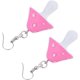 thumbnail image 4 of Pendientes colgantes con forma de hongo de colores, divertidos, dulces y adorables, con gancho único para mujer, color rosa, 4 of 5