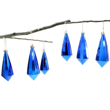 Hanging Crystal Garden Ornaments Huppin's Hot Sale 6pcs Christmas Gifts Home Christmas Party Crystal Pendant Hanging Decoration Ornaments Blue ()