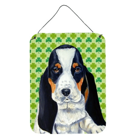Carolines Treasures LH9194DS1216 Basset Hound St. Patricks Day Shamrock Portrait Wall or Door Hanging Prints 12WX16H