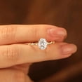 thumbnail image 3 of vylahjewellery Hidden Halo Moissanite Engagement Ring Wonderful Oval Shape Proposal Twist Band Vintage Vermeil Yellow Gold Wedding Anniversary Rings for Women, 3 of 5