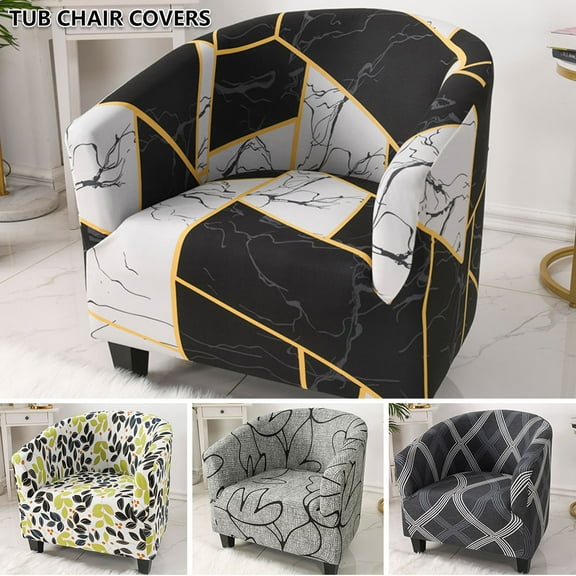 Adifare Tub Chair Covers for Armchairs, Tub Sofa Slipcover Polyester Fiber Club Chair Slipcover Stretch Armchair Slipcover Removable Washable Sofa Couch Cover for Dining Living Room Office Reception