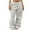 White, variant on Women Cargo Pants Y2K High Waisted Baggy Parachute Pants Trendy Wide Leg Pockets Trouser Streetwear
