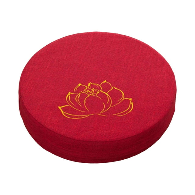 ziyahi Coussin de Méditation Rond 40cm Dia avec Housse de Siège Amovible pour Intérieur Beige 6cm Rouge 6cm
