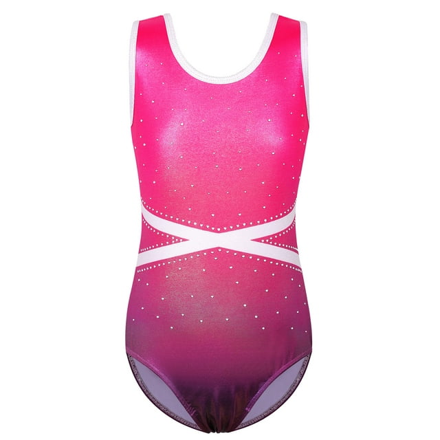 Maillot de gimnasia BAOHULU Shiny Diamond Metallic Girls 10A