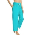 thumbnail image 6 of Salouo Aqua Print Women's Pajama Pants Casual Loose Sweatpants PJs Flowy Pants Drawstring Palazzo for Women Wide Leg Pants Lounge Pajama -X-Large, 6 of 8