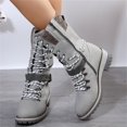 thumbnail image 4 of Mid Height Winter Footwear, Women's Round Toe Side Zip Mid Calf Boots Casual Mid Height Boots with Fit and Supportive Sole for Jeans Leggings Commuting Shopping and Fall Winter Dress Boots, Gray, 4 of 6