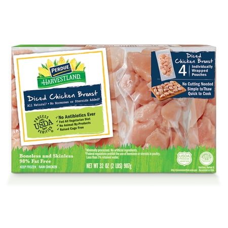 PERDUE HARVESTLAND Diced Chicken Breasts Individually Wrapped Pouches