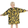 thumbnail image 3 of Yellow Leopard Pattern Blanket Hoodies for Kids 6-13YR Oversize Wearable Blanket Hoodies for Boys Girls Teens, 3 of 7