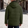 thumbnail image 6 of Men's Hooded Puffer Jacket Full Zip Padded Coat,Warm Windbreaker Fall Winter Outerwear Relaxed Comfy Daily Outing Wear,Green,XXL, 6 of 9