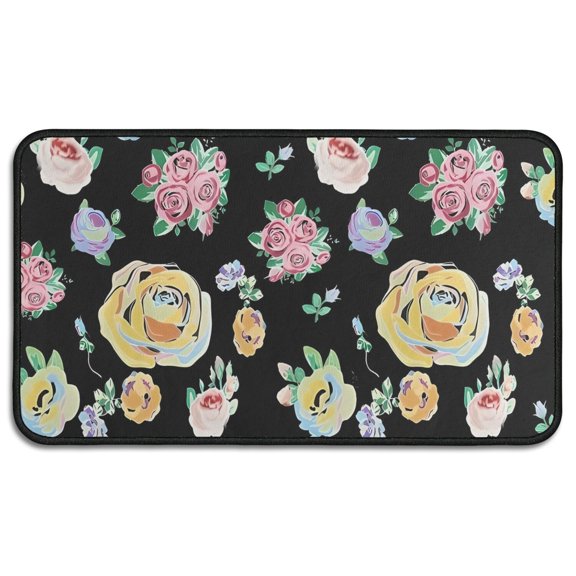 Pioneer Flower Floral Print Pattern Door Rugs,Washable Non Slip Door Mats Indoor,Decorative Door Mats,Entry Mat Indoor for Entrance,Bedroom,Kitchen,Bathroom,30"x17"