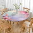 thumbnail image 3 of Delicate Floral Watercolor Pattern Round Fitted Tablecloth with Elastic Edge,Dining Table Cover Waterproof,Outdoor Round Tablecloth for Camping,Dining,Indoor and Outdoor, 3 of 7