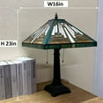 thumbnail image 7 of Vinplus Tiffany Table Lamp, 23" Tall Antique Mission Style Stained Glass Bedside Desk Lamp, 7 of 7